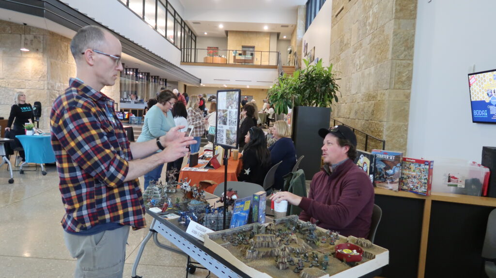 Patrons at the Hobby Fair in Buda Public Library