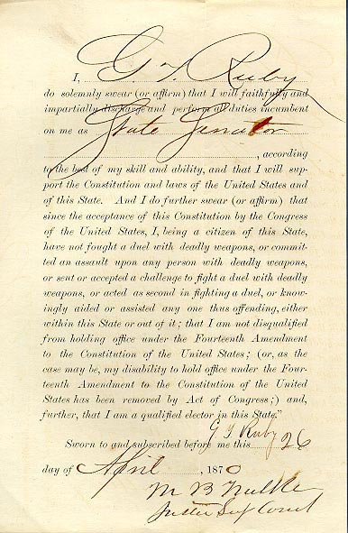 Ruby, Oath of Office