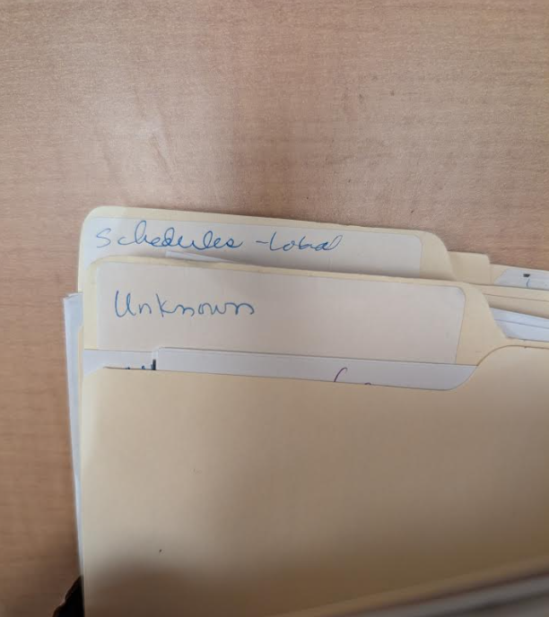 folder tab with label that says "unknown"